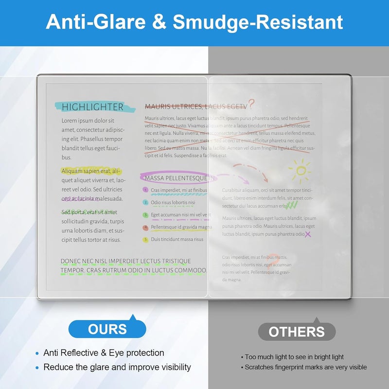 REEYEAR Titanium Pencil Tip & PET Matte Screen Protector Bundle fits for Remarkable Paper Pro E-Reader for True Paper Feel Smooth Writing–No Wear Out Fine Tip+Anti-Glare Protect Film, Crystal Clear - Image 4